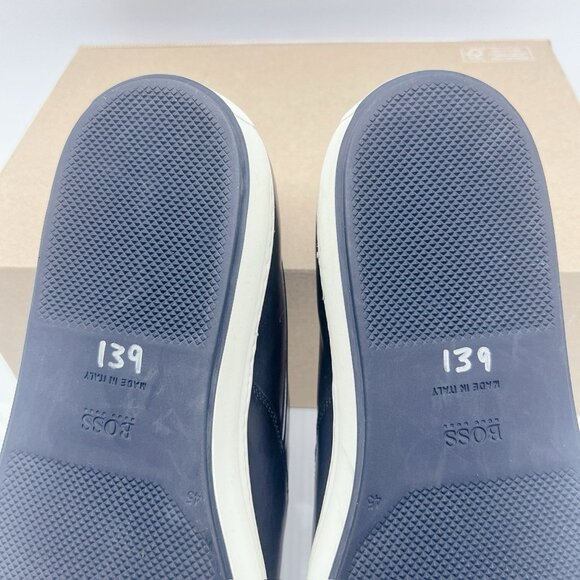 HUGO BOSS Men's Mirage Slon Slip-On Sneaker Black Leather US 12 -Made in Italy - Picture 10 of 10